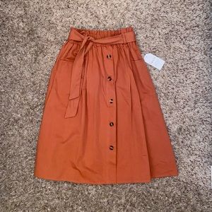 Sadie & Love Orange Button Skirt
